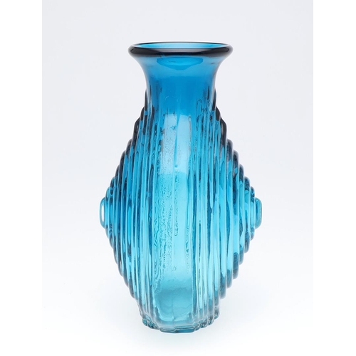 729 - RARE WHITEFRIARS 'NIPPLE' VASE - KINGFISHER BLUE. A rare Whitefriars Nipple vase in the Kingfisher B... 