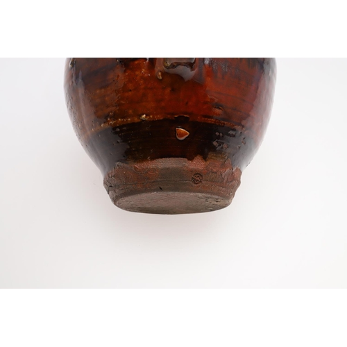 743 - EARLY ST IVES STUDIO POTTERY JUG - SLIPWARE. Possibly by Michael Cardew and circa 1920's/30's, the s... 