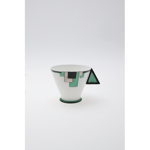 749 - SHELLEY ART DECO COFFEE SET - GREEN BLOCKS. A rare coffee set in the Vogue 'Green Blocks' design, Pa... 