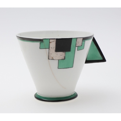 749 - SHELLEY ART DECO COFFEE SET - GREEN BLOCKS. A rare coffee set in the Vogue 'Green Blocks' design, Pa... 