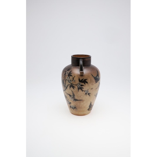 752 - MARTIN BROTHERS - LARGE STONEWARE VASE, SIGNED & DATED 1883. A large stoneware vase of tapering form... 