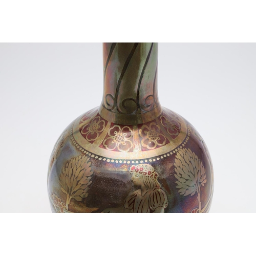 760 - LARGE PILKINGTON ROYAL LANCASTRIAN LUSTRE VASE - RICHARD JOYCE. A large bottle shaped vase with vari... 