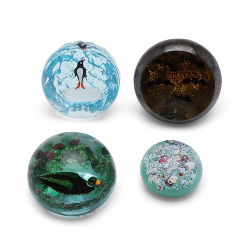 768 - WILLIAM MANSON SENIOR GLASS PAPERWEIGHTS - LIMITED EDITION. Including Bat Cave (made 2011, 6.5cms di... 