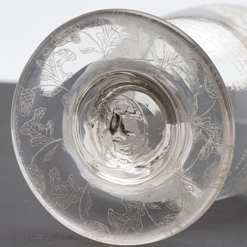 787 - ENGRAVED HERALDIC RUMMER - DATED 1850 - EX CHRISTIES 1985. An interesting glass rummer, heavily engr... 