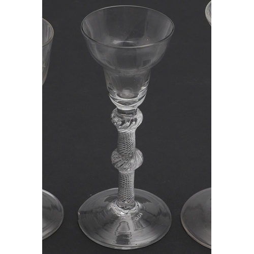 790 - ANTIQUE CORDIAL GLASSES. Including a cordial glass with a small bowl etched with flowers and leaves,... 