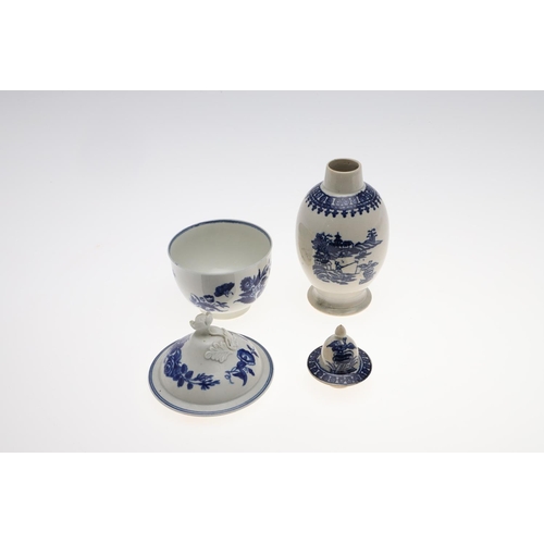 813 - COLLECTION OF 18THC ENGLISH BLUE & WHITE PORCELAIN. A mixed lot including a Liverpool Chaffers bowl ... 