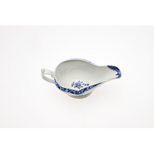 826 - ENGLISH PORCELAIN LEAF SHAPED DISH & FIRST PERIOD WORCESTER SAUCE BOAT. Possibly by Chelsea, a leaf ... 