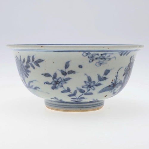 838 - CHINESE BLUE & WHITE PORCELAIN BOWL. A provincial bowl in the 16th/17thc style but probably later, p... 