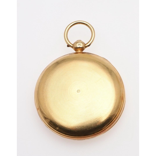 1030 - AN 18CT GOLD FULL HUNTING CASED POCKET WATCH BY BARWISE, LONDON. the signed circular dial with Roman... 