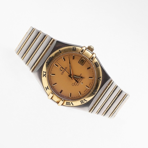 1050 - A GENTLEMAN'S STAINLESS STEEL AND GOLD CONSTELLATION CHRONOMETER AUTOMATIC WRISTWATCH BY OMEGA. the ... 