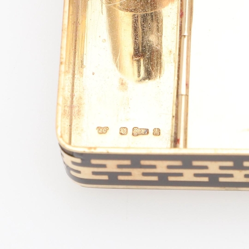 1316 - CARTIER. AN ART DECO LAC BURGAUTE, DIAMOND AND 18CT GOLD VANITY CASE. the shell inlay decoration dep... 