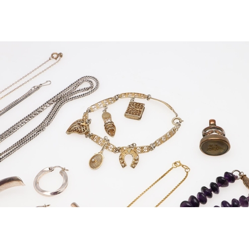 903 - A QUANTITY OF JEWELLERY. including a pair of Georgian diamond and ruby drop earrings, a loose carved... 