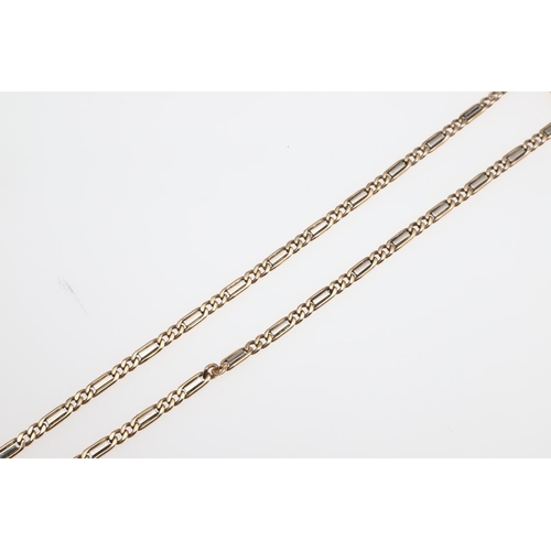 943 - A 9CT TWO COLOUR GOLD FANCY LINK NECKLACE. 46.5cm long, 23.4 grams.  *CR  No obvious damage or repao... 