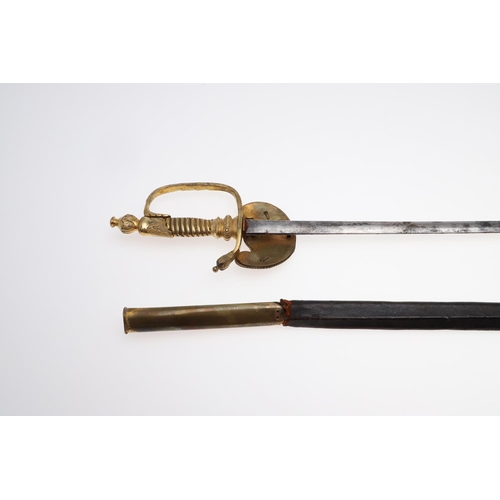 103 - AN 1855 PATTERN STATE OFFICIAL'S SWORD AND SCABBARD. With a 72cm tapering pointed blade marked with ... 