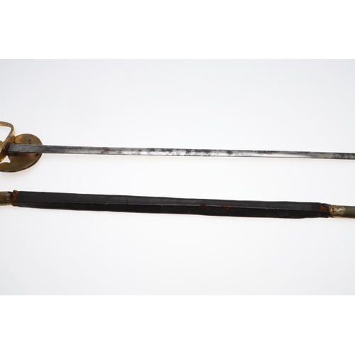 103 - AN 1855 PATTERN STATE OFFICIAL'S SWORD AND SCABBARD. With a 72cm tapering pointed blade marked with ... 