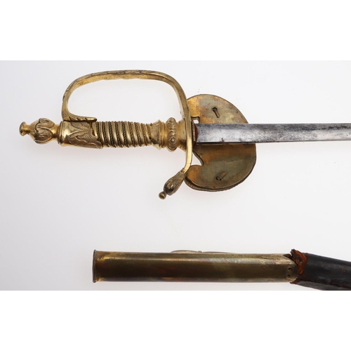 103 - AN 1855 PATTERN STATE OFFICIAL'S SWORD AND SCABBARD. With a 72cm tapering pointed blade marked with ... 