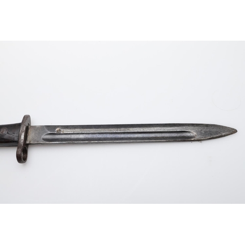 114 - A THAI/SIAM M1903 BAYONET AND SCABBARD. A Mauser K98 bayonet and scabbard, the bayonet with a 24cm p... 