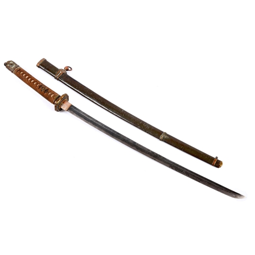 120 - A SECOND WORLD WAR JAPANESE SHINGUNTO SWORD AND SCABBARD. A Second World War Japanese sword with a 6... 