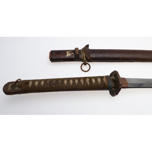 121 - A JAPANESE KATANA IN LACQUERED SCABBARD. MID 20TH CENTURY. A Second World War Japanese Officers Swor... 