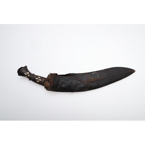 130 - TWO LATE 19TH OR EARLY 20TH CENTURY KUKRI, ONE WITH SCABBARD. A Kukri with traditional 35cm shaped b... 