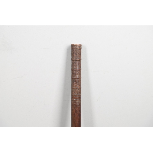 147 - A FINE 19TH CENTURY FIJIAN BOWAI POLE CLUB. A Fijian Bowai or Pole club of straight rounded form, wi... 