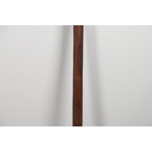 147 - A FINE 19TH CENTURY FIJIAN BOWAI POLE CLUB. A Fijian Bowai or Pole club of straight rounded form, wi... 