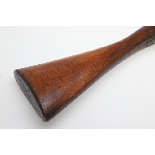 15 - A 19TH CENTURY FLINTLOCK SHORT BARREL GUN SIGNED 'GANDON'. With a 39.5cm tapering barrel, 16mm at th... 