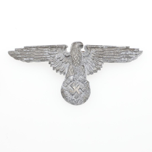 165 - A SET OF SECOND WORLD WAR GERMAN SS CAP INSIGNIA. A cap insignia set comprising zinc eagle and secon... 