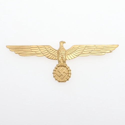 167 - A GERMAN ARMY GENERAL'S BREAST EAGLE. Gilt aluminium type with broad outstretched wings and swastika... 