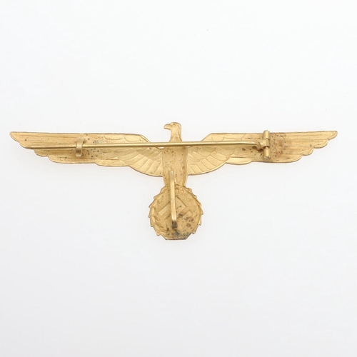 167 - A GERMAN ARMY GENERAL'S BREAST EAGLE. Gilt aluminium type with broad outstretched wings and swastika... 