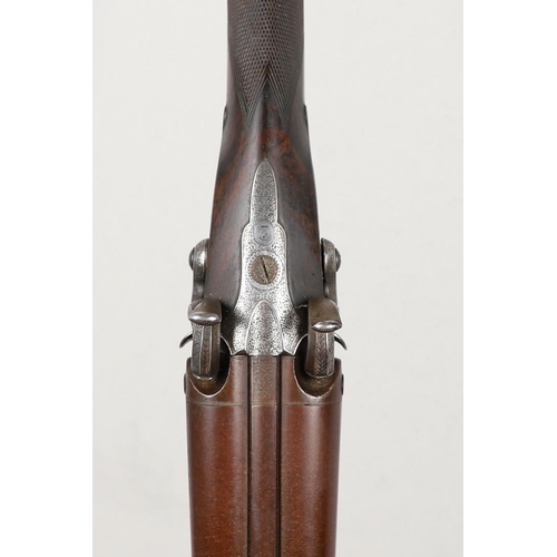 23 - A FINE 19TH CENTURY 12 BORE SPORTING GUN BY SQUIRES OF LONDON. With twin 74.5cm Damascus barrels, mu... 
