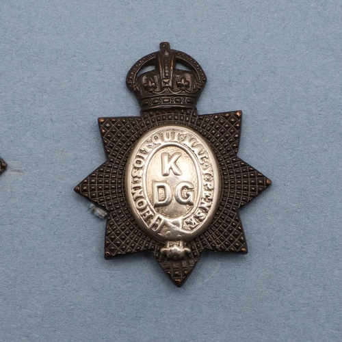 246 - A COLLECTION OF SIX 1ST KING'S DRAGOON GUARDS OFFICER'S COLLAR AND CAP BADGES. A 1st King's Dragoon ... 