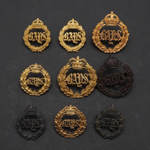 248 - THREE DIFFERENT SETS OF 2ND DRAGOON GUARDS CAP AND COLLAR BADGES. Three sets of 'BAYS' 2nd Dragoon G... 