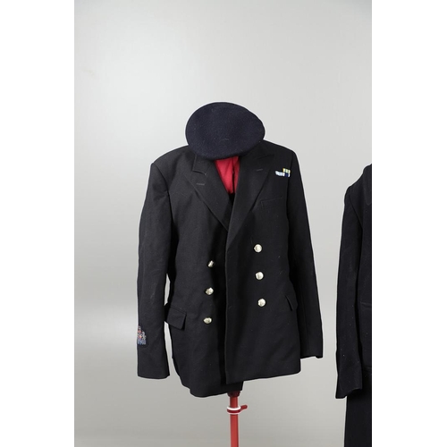 249 - A COLLECTION OF POST SECOND WORLD WAR NAVAL UNIFORM. A collection of Uniform comprising a two pocket... 