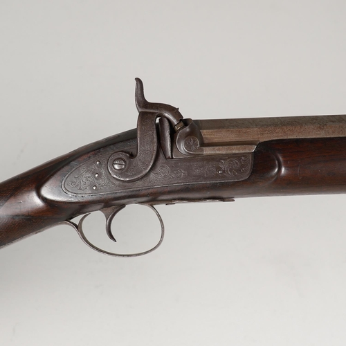 25 - A 4 BORE SINGLE BARREL SPORTING GUN BY MORTIMER OF LONDON. With a 106cm barrel tapering from circula... 