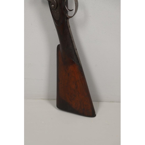 25 - A 4 BORE SINGLE BARREL SPORTING GUN BY MORTIMER OF LONDON. With a 106cm barrel tapering from circula... 