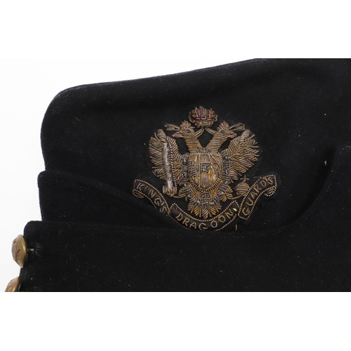 251 - A KINGS DRAGOON GUARDS OFFICERS FIELD SERVICE CAP. A Victorian Officers Field Service cap in black w... 