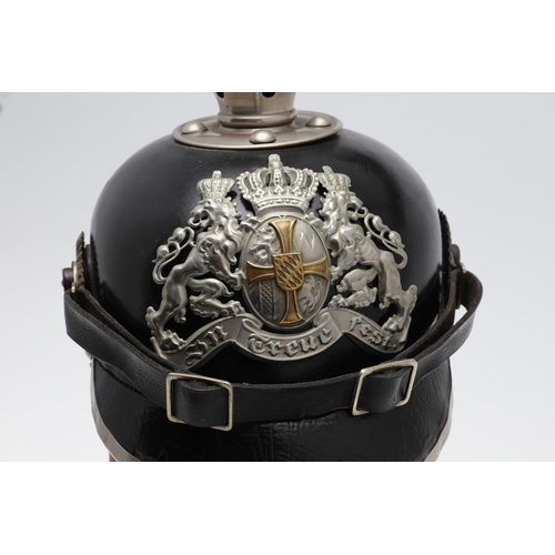 259 - AN IMPERIAL GERMAN BAVARIAN RESERVISTS PICKELHAUBE. A Pre- First World War Bavarian pickelhaube with... 