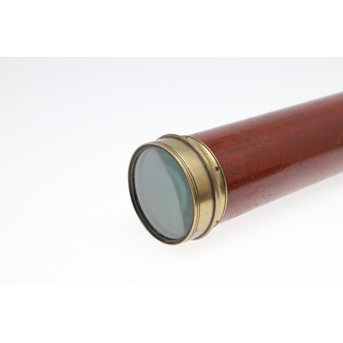 280 - A DOLLOND THREE DRAW TELESCOPE AND A FIVE DRAWER TELESCOPE BY HARRIS AND SON. A wooden bodied brass ... 