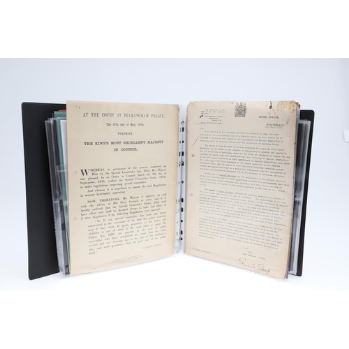 287 - THREE ALBUMS OF EPHEMERA, DOCUMENTS AND POSTAL HISTORY RELATING TO THE FIRST WORLD WAR. A collection... 