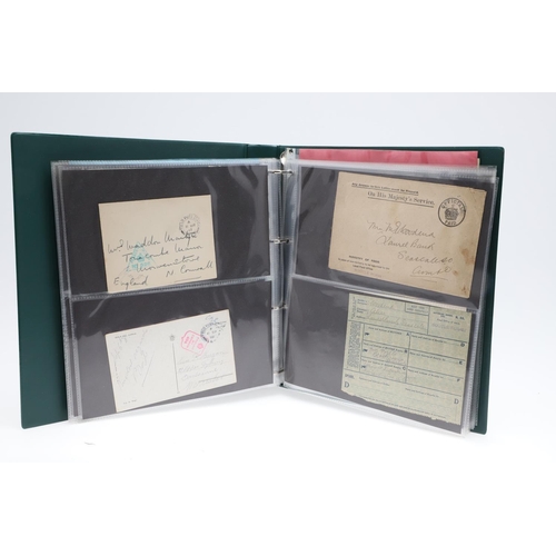 287 - THREE ALBUMS OF EPHEMERA, DOCUMENTS AND POSTAL HISTORY RELATING TO THE FIRST WORLD WAR. A collection... 