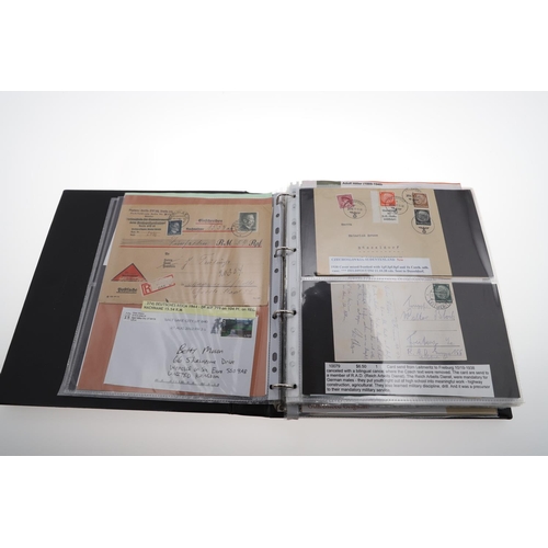 288 - AN ALBUM OF THIRD REICH POSTAL EPHEMERA, DOCUMENTS AND OTHER ITEMS. An album of German Third Reich p... 