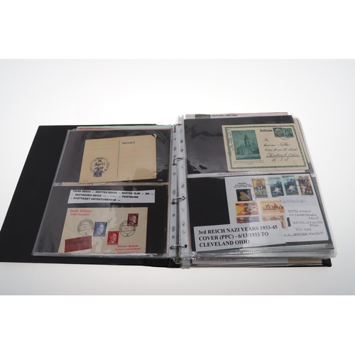 288 - AN ALBUM OF THIRD REICH POSTAL EPHEMERA, DOCUMENTS AND OTHER ITEMS. An album of German Third Reich p... 