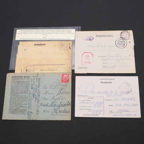 300 - AN ENVELOPE POSTED FROM AUSCHWITZ BY SIMON SIKON TO HIS WIFE IN KRAKAU. An envelope posted from Ausc... 