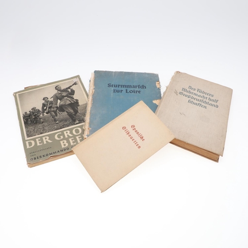 303 - FOUR SECOND WORLD WAR PERIOD GERMAN BOOKS WITH SS OR NSDAP LIBRARY STAMPS. Four volumes: Edwin Erich... 