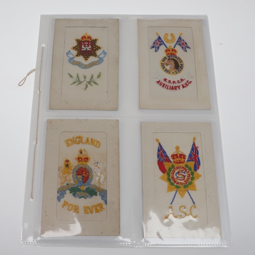 305 - A COLLECTION OF FIRST WORLD WAR REGIMENTAL EMBROIDERED 'SILK' CARDS, ROYAL FLYING CORPS AND OTHERS. ... 