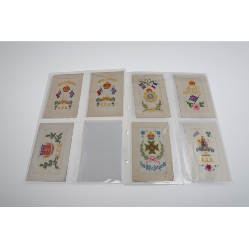 305 - A COLLECTION OF FIRST WORLD WAR REGIMENTAL EMBROIDERED 'SILK' CARDS, ROYAL FLYING CORPS AND OTHERS. ... 