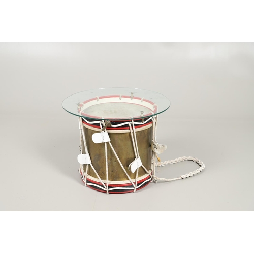 308 - A SIDE DRUM PAINTED WITH THE ARMS OF THE 1ST BATTALION OF THE WELCH REGIMENT. A painted wooden rimme... 