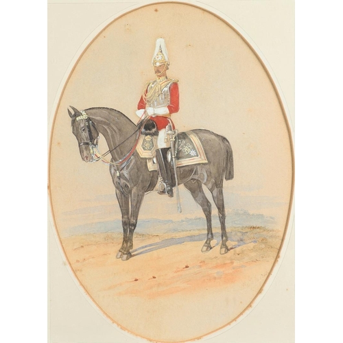 313 - RICHARD SIMKIN (1840-1927). '1st LIFE GUADRS' WATERCOLOUR. 1st Life Guards, mounted in dress uniform... 