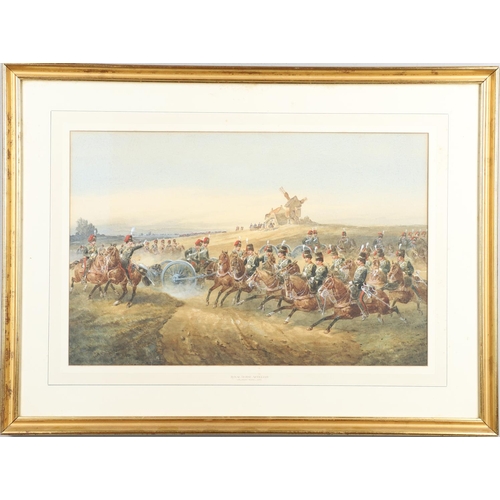 314 - ORLANDO NORRIE (1832 - 1902). 'Royal Horse Artillery' water colour and body colour signed 'Orlando N... 